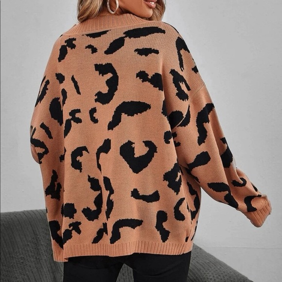 Boho leopard print open front cardigan - Picture 2 of 6